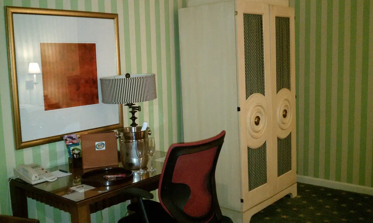 Before: hotel room corner (original photo)