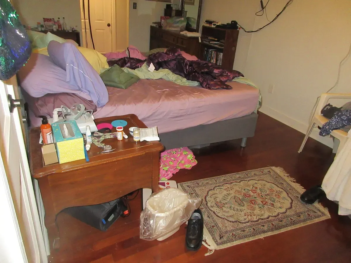 Before: messy bedroom (original photo)